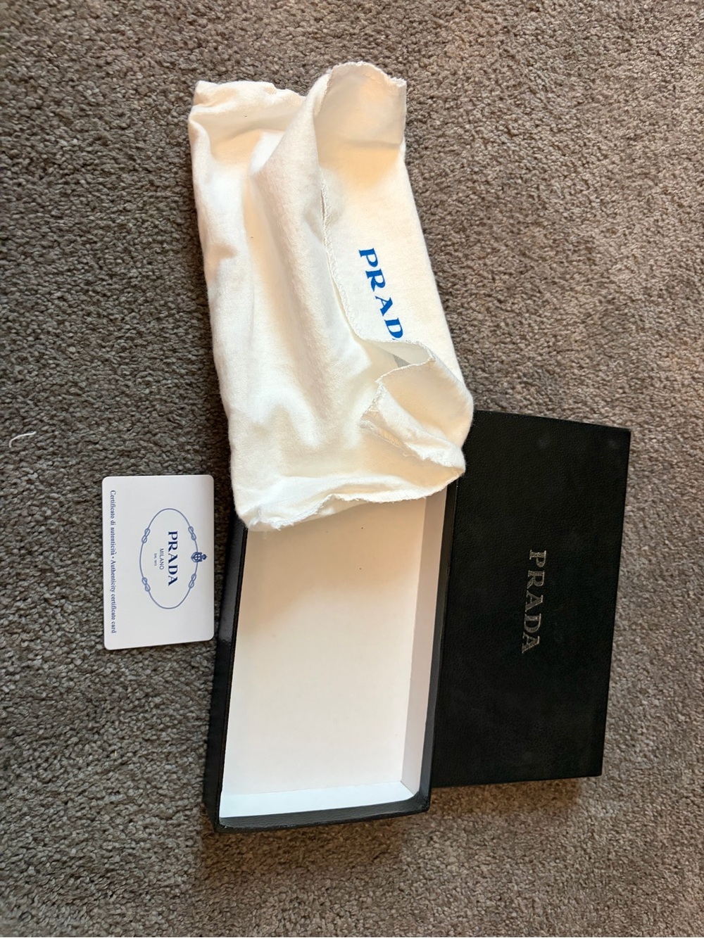 Prada White and Black Accessory Box with Dust Bag